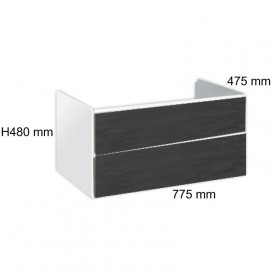 Тумба під раковину Hatria Le Fiabe підвісна 77.5 см ДСП білий/антрацит 