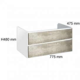 Тумба під раковину Hatria Le Fiabe підвісна 77.5 см ДСП білий/цемент 