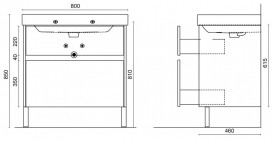 Тумба під раковину Kerama Marazzi Buongiorno 80 см МДФ білий BGN.80.2\WHT