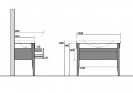 Тумба під раковину Kerasan Bentley 120х50 см темний ясен 917347