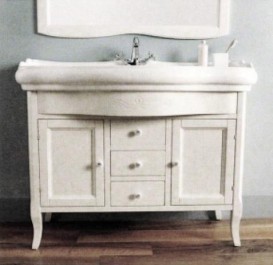 Тумба под раковину Kerasan Retro 100 см массив дерева белый матовый 734730