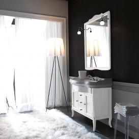 Тумба под раковину Kerasan Retro 100 см массив дерева белый матовый 734730