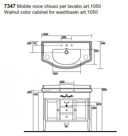 Тумба под раковину Kerasan Retro 100 см массив дерева белый матовый 734730