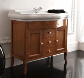 Тумба під раковину Kerasan Retro 100 см масив дерева горіх 734740
