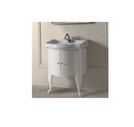 Тумба під раковину Kerasan Retro 69 см білий глянсовий ручки кристал золото 7361K6