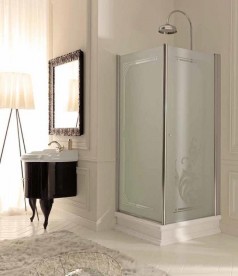 Тумба под раковину Kerasan Retro 69 см чёрный глянцевый ручки кристалл хром 7361K1