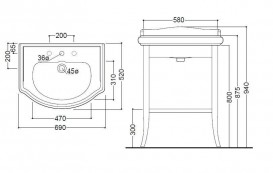 Тумба під раковину Kerasan Retro 69 см масив дерева зелений 735052