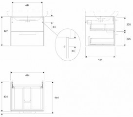Тумба під раковину Kolo Life 50 білий глянець 89455000