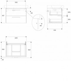 Тумба под раковину Kolo Life 60 белый глянец 89456000