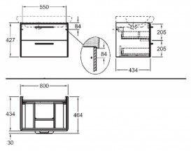Тумба під раковину Kolo Life 60 сірий глянець 89466000