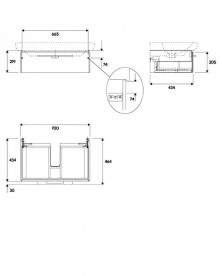 Тумба под раковину Kolo Life 70 с одним ящиком белый глянец 89457000