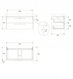 Тумба под раковину Kolo Life 90 белый глянец 89460000