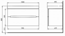 Тумба под раковину Kolo Modo белый глянец 89507000