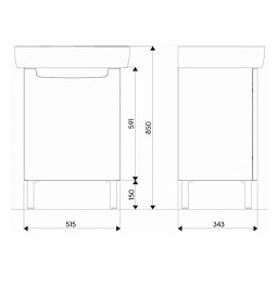 Тумба під раковину Kolo Rekord 51.5 білий глянець 89545000