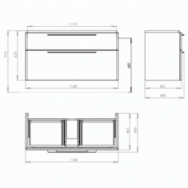 Тумба під раковину Kolo Traffic 120 сірий дуб 89528000