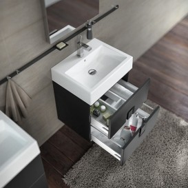 Тумба під раковину Kolo Twins 50 з двома ящиками чорний матовий 89491000