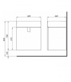 Тумба под раковину Kolo Twins 60 белый глянец 89498000
