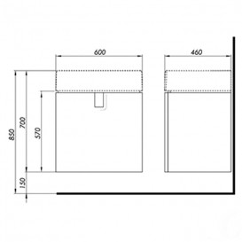 Тумба під раковину Kolo Twins 60 чорний матовий 89500000