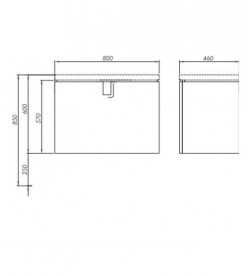 Тумба под раковину Kolo Twins 80 с одним ящиком серебряный графит 89551000