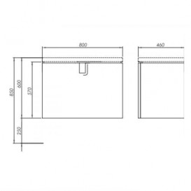 Тумба под раковину Kolo Twins 80 с одним ящиком черный матовый 89552000