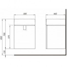 Тумба под раковину Kolo Twins черный матовый 89485000
