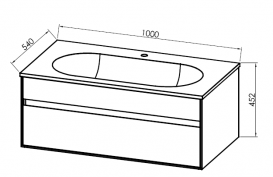 Тумба під раковину Kolpa San Donna OD 100 підвісна МДФ чорний/білий 528820