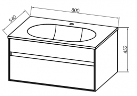 Тумба під раковину Kolpa San Donna OD 80 підвісна МДФ бежевий/білий 528790
