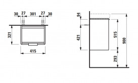 Тумба под раковину Laufen Base 41,5х32,1 см петли слева ДСП светлый вяз H4021111102621