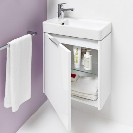 Тумба під раковину Laufen Base 46х26,7 см петлі зліва МДФ білий глянсовий H4021011102611