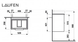 Тумба под раковину Laufen Base 52х35,8 см ДСП светлый вяз H4021521102621