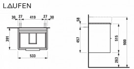 Тумба під раковину Laufen Base 53,3х39,1 см МДФ колір на вибір H4021921109991