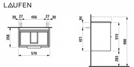 Тумба под раковину Laufen Base 57х35,8 см МДФ цвет на выбор H4022121109991