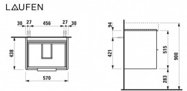 Тумба под раковину Laufen Base 57х43,8 см МДФ белый глянцевый H4022321102611