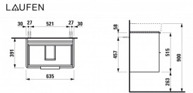 Тумба під раковину Laufen Base 63,5х39,1 см МДФ сірий H4023121102661