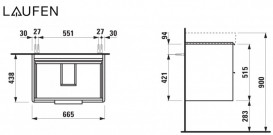 Тумба під раковину Laufen Base 66,5х43,8 см МДФ білий глянцевий H4023321102611
