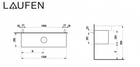 Тумба під раковину Laufen Boutique 120х38х36 см виріз посередині ЛДСП/МДФ світлий дуб H4090331502501