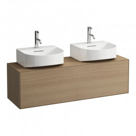 Тумба під раковину Laufen Boutique 120х38х36 см виріз праворуч та ліворуч ЛДСП/МДФ світлий дуб H4090341502501