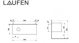 Тумба під раковину Laufen Boutique 120х50х43 см виріз зліва ЛДСП/МДФ світлий дуб H4090511502501