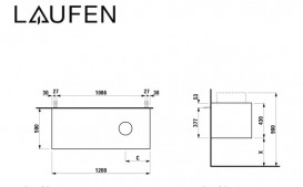 Тумба під раковину Laufen Boutique 120х50х43 см виріз праворуч ЛДСП/МДФ темний дуб H4090521502511
