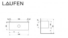 Тумба під раковину Laufen Boutique 120х50х43 см виріз посередині ЛДСП/МДФ світлий дуб H4090531502501