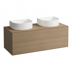 Тумба під раковину Laufen Boutique 120х50х43 см виріз праворуч та ліворуч ЛДСП/МДФ світлий дуб H4090541502501