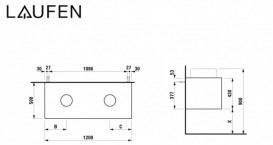 Тумба під раковину Laufen Boutique 120х50х43 см виріз праворуч та ліворуч ЛДСП/МДФ темний дуб H4090541502511