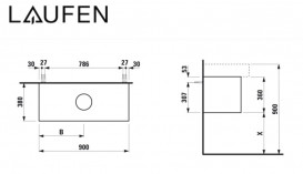 Тумба під раковину Laufen Boutique 90х38х36 см виріз посередині ЛДСП/МДФ темний дуб H4090031502511