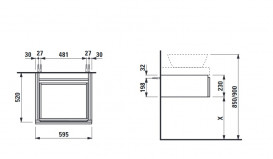 Тумба під раковину Laufen Case 59,5х52 см МДФ білий H4052120754631