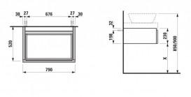 Тумба под раковину Laufen Case 79х52 см МДФ светлый дуб H4052220755191