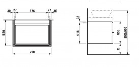 Тумба под раковину Laufen Case 79х52 см МДФ светлый дуб H4052240755191