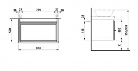 Тумба під раковину Laufen Case 89,3х52 см МДФ білий H4052340754631