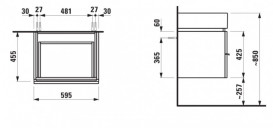 Тумба під раковину Laufen Case підвісна 59,5х45,5 см МДФ колір на вибір H4011820759991