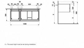 Тумба под раковину Laufen IL Bagno Alessi One 120х50х32 см без столешницы шпон грецкий орех H4241800976301