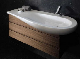 Тумба під раковину Laufen IL Bagno Alessi One 73,2х32х47,3 см шпон волоський горіх H4244500976301